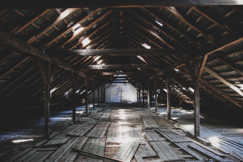 brown wooden attic