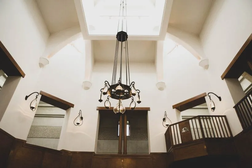The vaulted ceilings