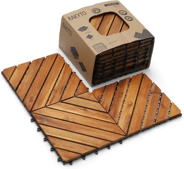 Wood Flooring Interlocking Outdoor Tiles 