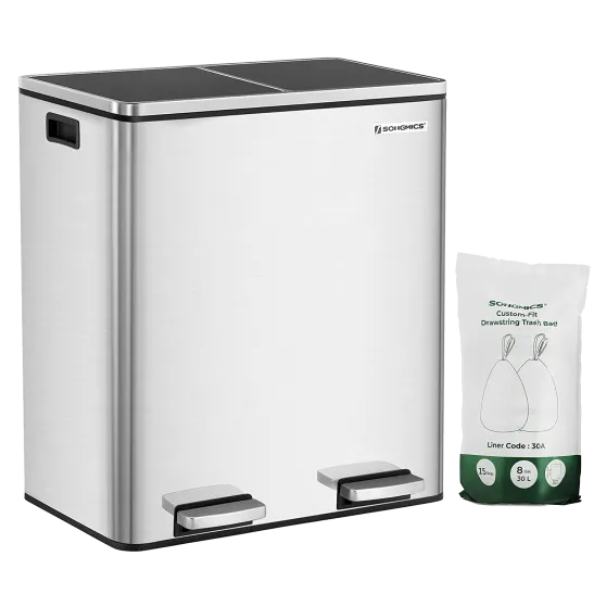 16 Gallon Songmics Dual Recycling Cycle Bin