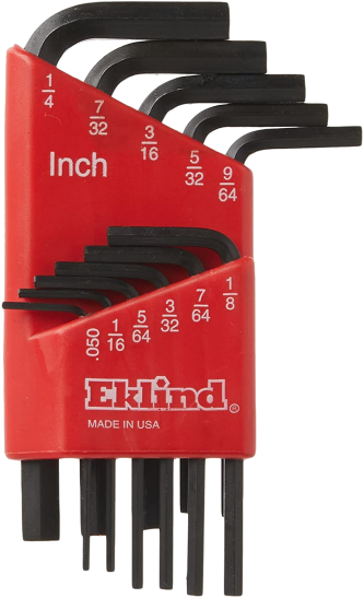 10111 Hex-L EKLIND Key Allen wrench - SAE Inch Sizes11pc set.050-1/4 Short series