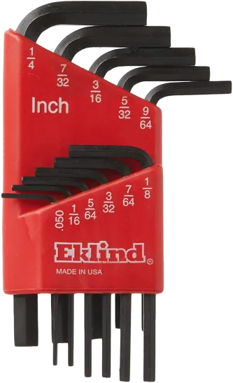 10111 Hex-L EKLIND Key Allen wrench - SAE Inch Sizes11pc set.050-1/4 Short series