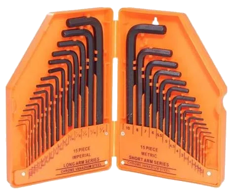 30-Piece HORUSDY Allen Wrench Set Hex Key Set,(0.7mm-10mm) Inch/Metric MM SAE(0.028"-3/8)