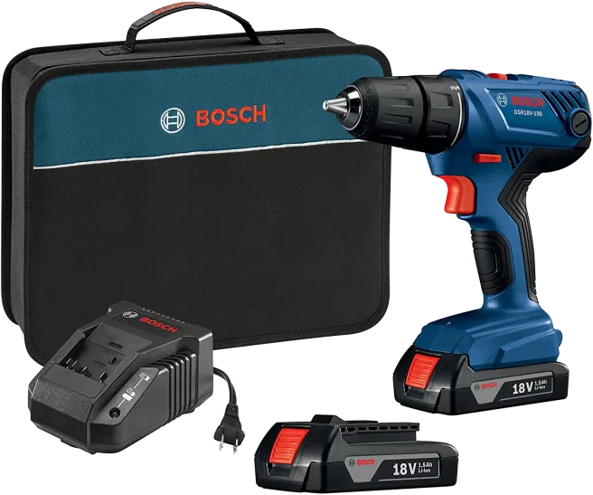 Bosch 18V Drill/Driver Kit Compact 1/2" with (2) Slim Pack GSR18V-190B22 Batteries