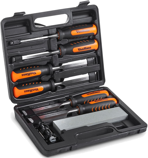 The Vonhaus 8-Piece Craftsman Carpentry Wood Knife Set Is The Best Chisel Set Available.
