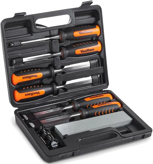 The Vonhaus 8-Piece Craftsman Carpentry Wood Knife Set Is The Best Chisel Set Available.