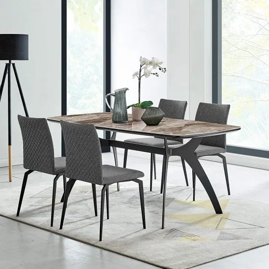 Rectangular 5 Piece Dining Set In the Andes With Lyon Gray By Armen Living