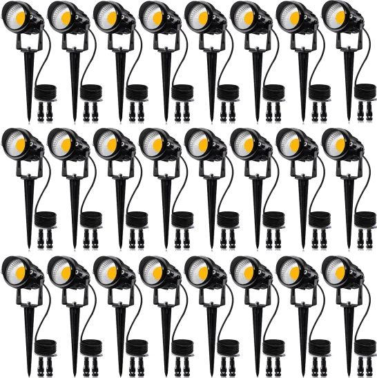 The Led 12w Landscape Trying To Light With Connectors Air Con 12v-24v From Sunvie Comes In A 24-Pack. Warm White Ip65 Water Resistant Tree Flag Spotlights For Patio And Garden