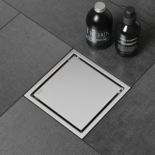 Two-In-One Flat Cover Grate That Can Be Reversed And Removed, Nutrition Sus 304 Stainless Steel, Watermark And Cupc Certified, Color Brushed Stainless Steel.