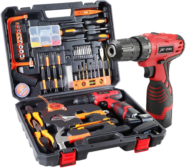 With A 16.8v Cordless Drill, These 2.108-Piece Power Equipment Combo Kits Include A Diy Hand Tool Kit For Professional Garden, Office, And Home Repair.