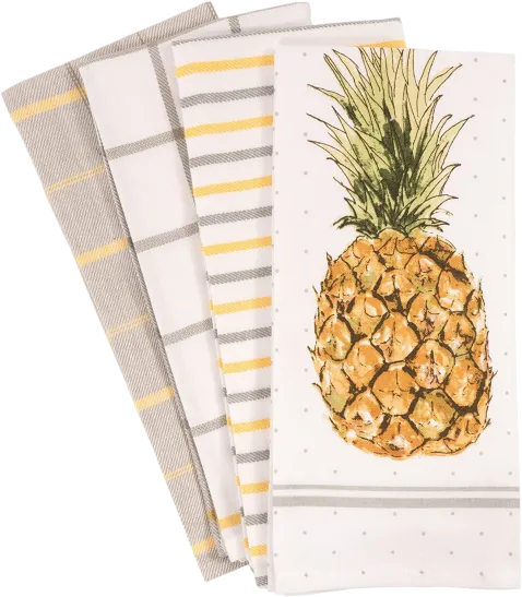 4 X 18 X 28-Inch 100% Cotton Pineapple Kitchen Dish Towels By 5. Kaf Home Pantry