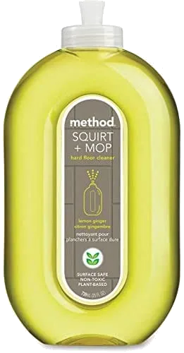 Method Squirt + Mop Hard Floor Cleaner Covers More Surface Area In Less Time, Ideal For Tile, Laminates, And Other Hard Surfaces. 6 X 739 Ml Lemon Ginger Bottles, Packaging May Vary