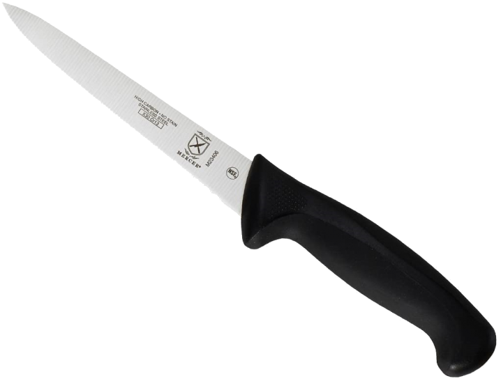 Millennia 6-Inch Wavy Edged Utility Knife, Black, Mercer Culinary M23406 Mercer Culinary