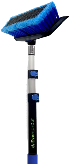 Rubber Bumper; Portable Extension Pole Handle; Smooth Bristle Brushes 3.5 to 12 Foot Clean Brush Prevent scratching on the bumper and the deck and floor of any vehicle or recreational vehicle with this car wash solution.