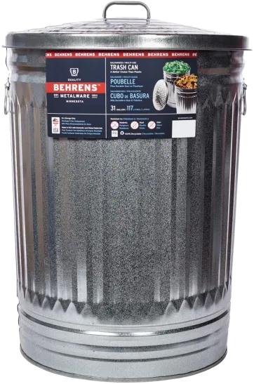 Behrens 31-Gallon Galvanized Steel Garbage Can