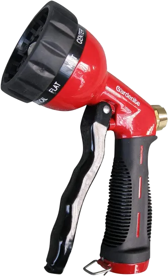 Hand Sprayer For Gardening, Car Wash, Cleaning, Watering Lawn And Garden, Dog Washing, And Pet Washing. Heavy-Duty 10 Pattern Metal Watering Nozzle With Pistol Grip Front Trigger Flow Control Setting Knob.