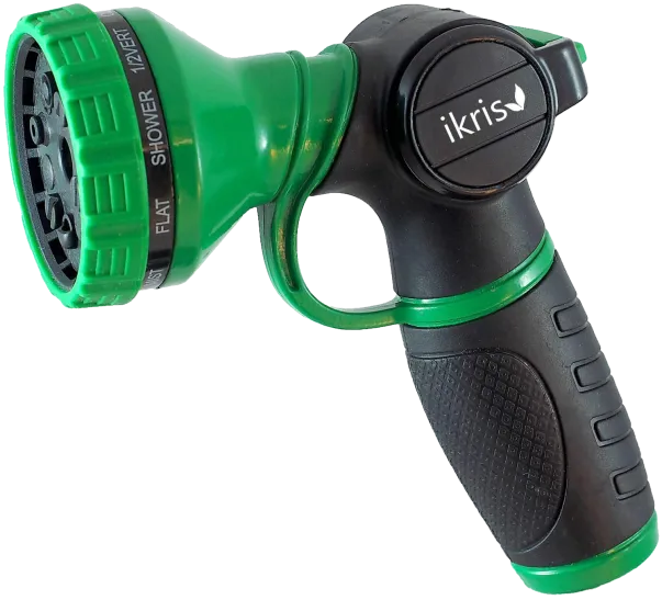 Metal Lever Garden Hose Nozzle With 10-Pattern One-Touch Sprayer By Ikris