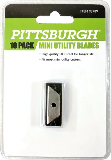 Ultimate Pittsburgh Mini Utility Knife Replacement Blade 10 Pack.