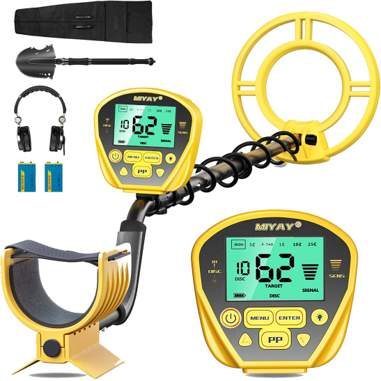 Best Overall:Professional Gold and Silver Metal Detector with LCD Display,