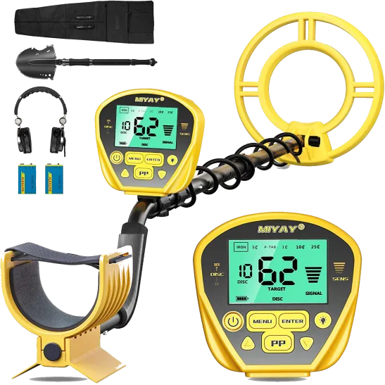 Best Overall:Professional Gold and Silver Metal Detector with LCD Display,