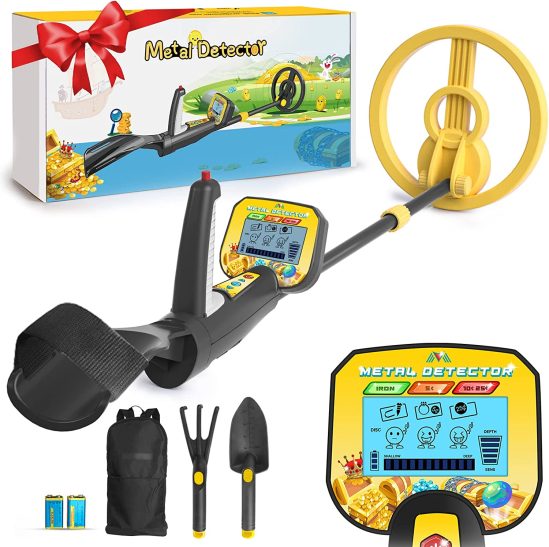 Best Overall: High Accuracy Kids Metal Detector with Backlit LCD Animation Display