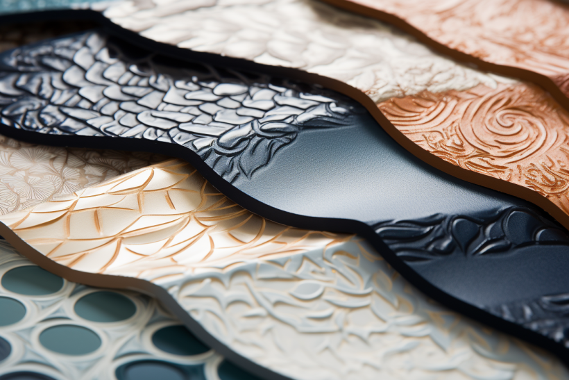 Close-up of peel and stick wallpaper samples