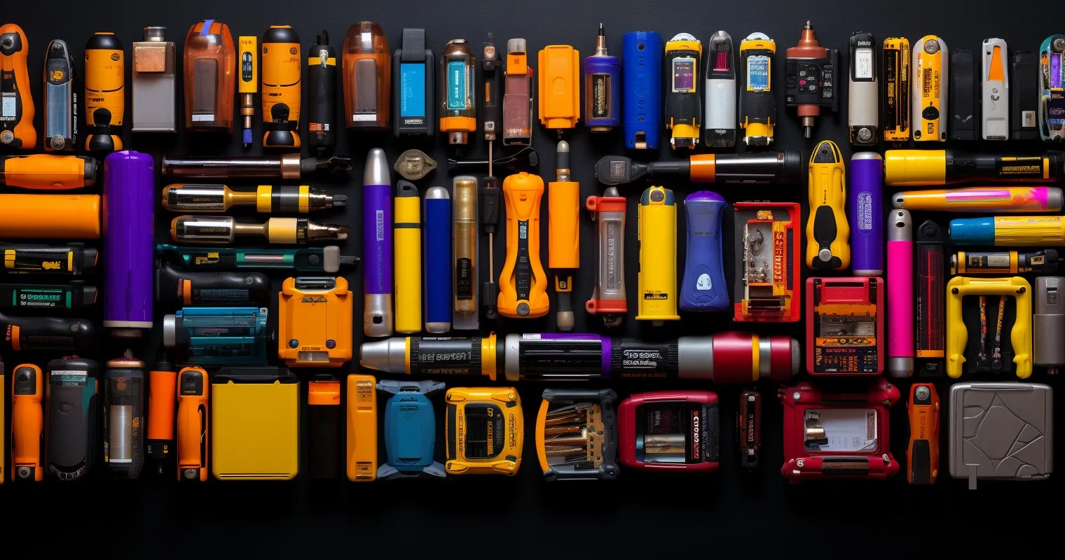 A Collection Of Different Power Tool Batteries