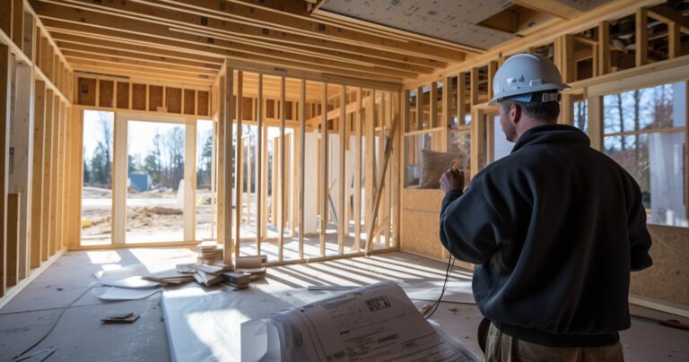 A Home Inspector Assessing New Construction