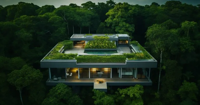 A breathtaking aerial view of a newly built home