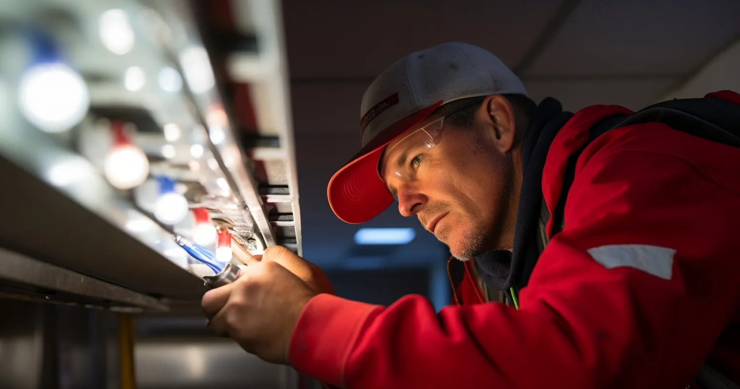 A Close-Up Of An Inspector Analyzing Wiring