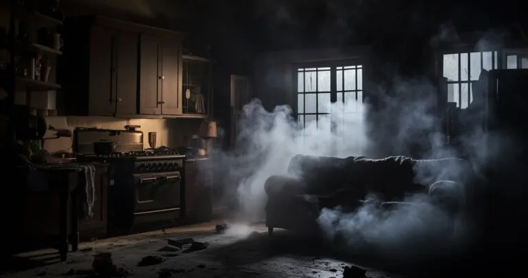 A dramatic image depicting a room