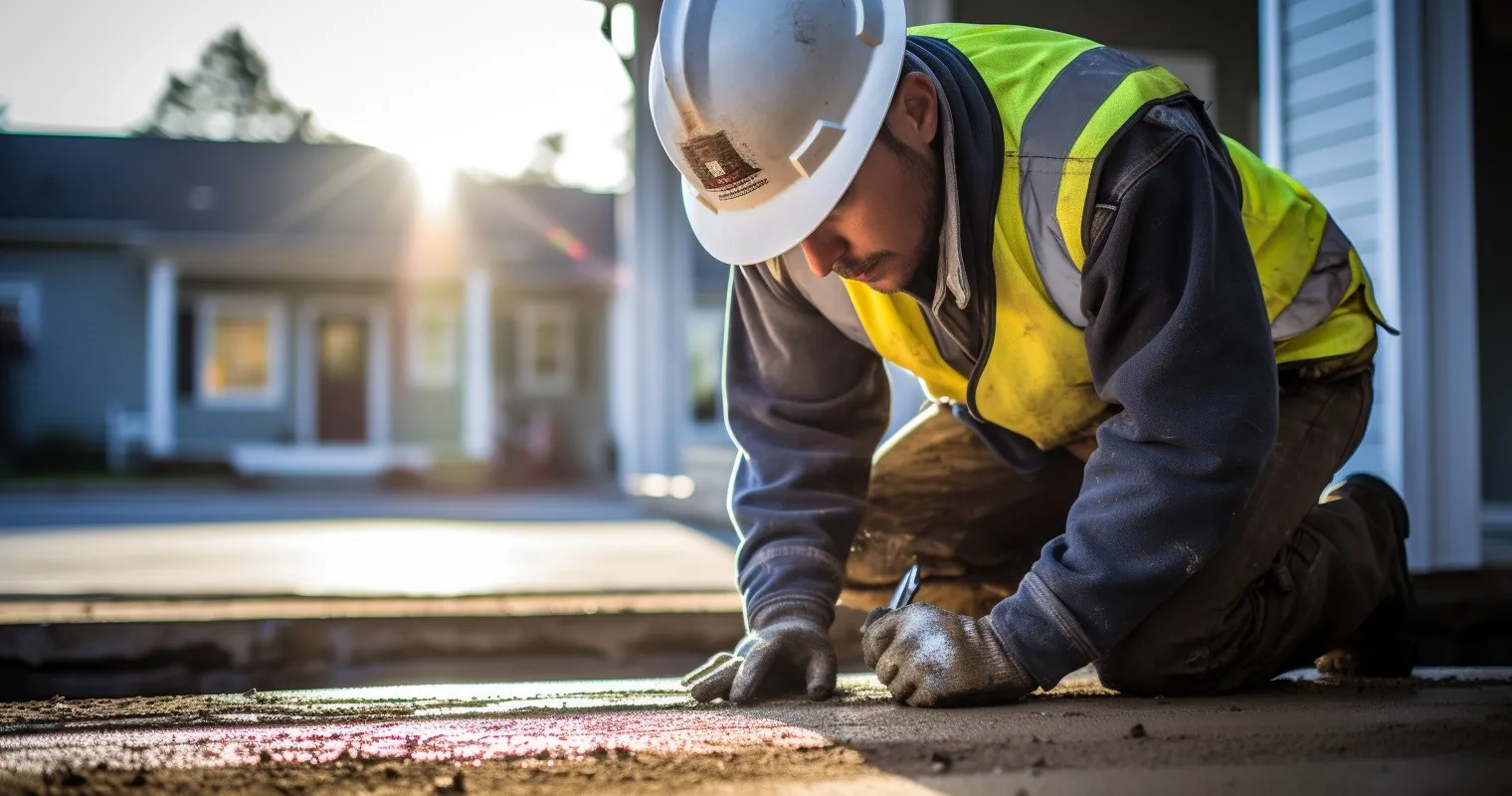 A Meticulous Home Inspector Examining A Foundation