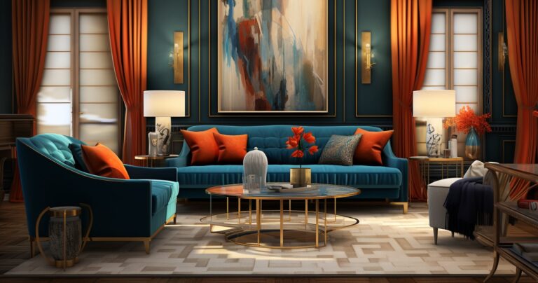 A sophisticated living room adorned with elegant furniture