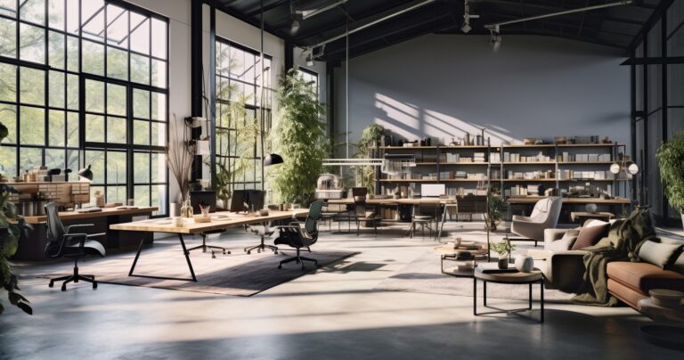 A stunning depiction Of A Modern Interior Design Studio