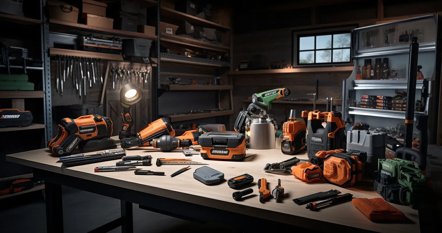 Hand using power tools with proper PPE