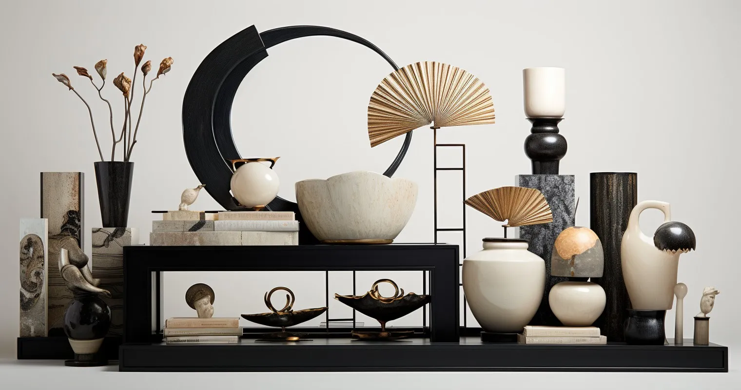 An artistically arranged collection of home decor items