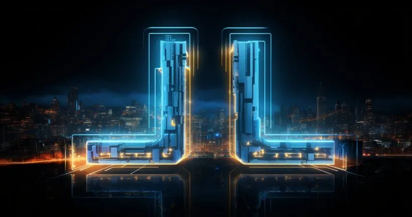 An intricate depiction of the letter 'L' composed
