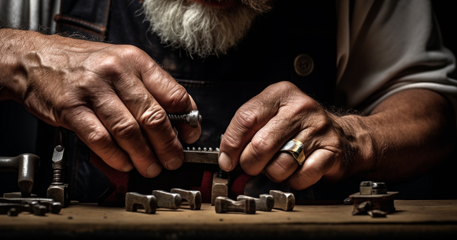 An intriguing shot of a skilled craftsman's hands