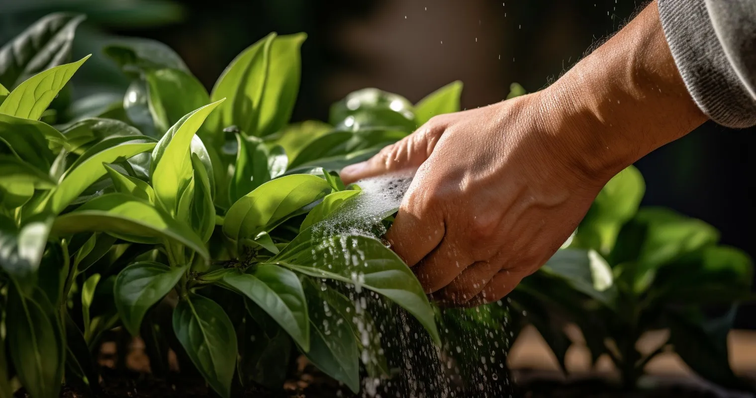Applying Mosquito Dunk Solution To Houseplant