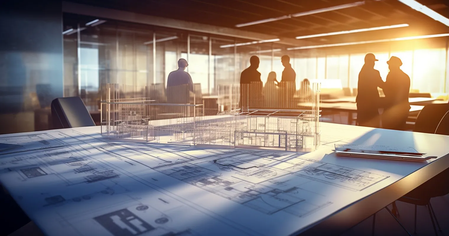 Architects Discussing Plans in Contemporary Office