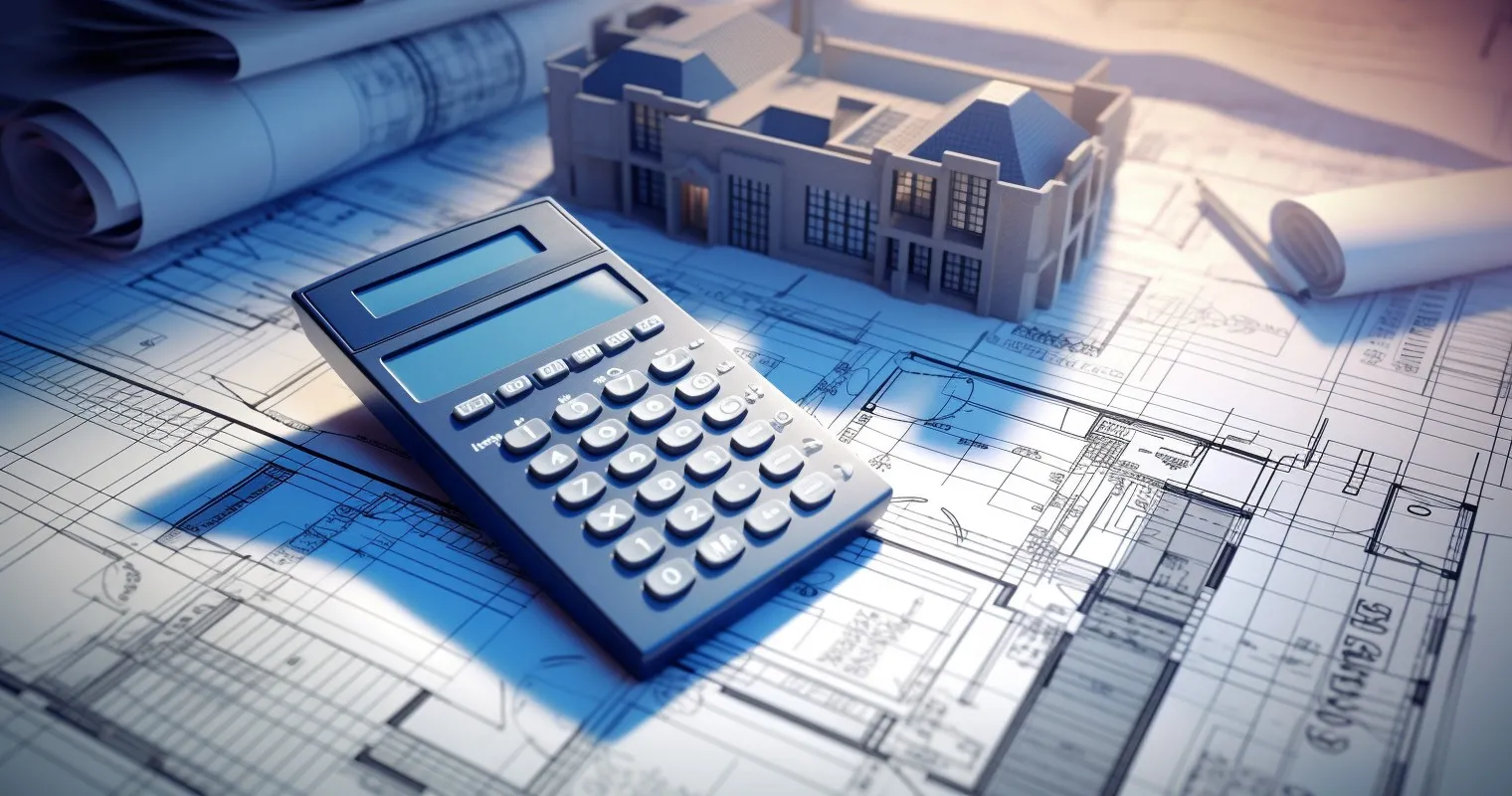 Architectural Blueprint and Calculator