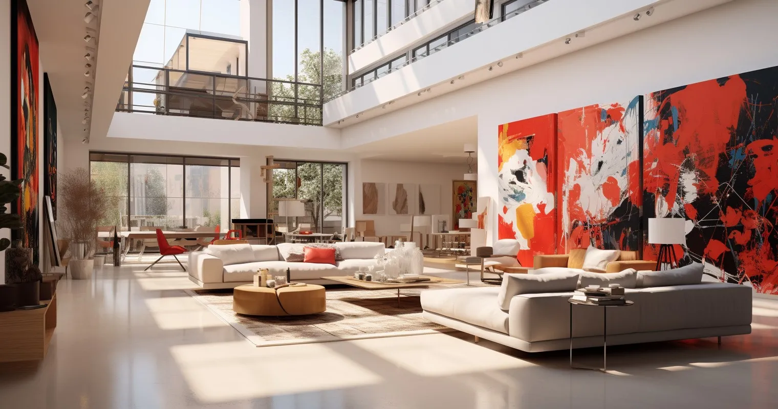 Art Gallery Inspired Living Space