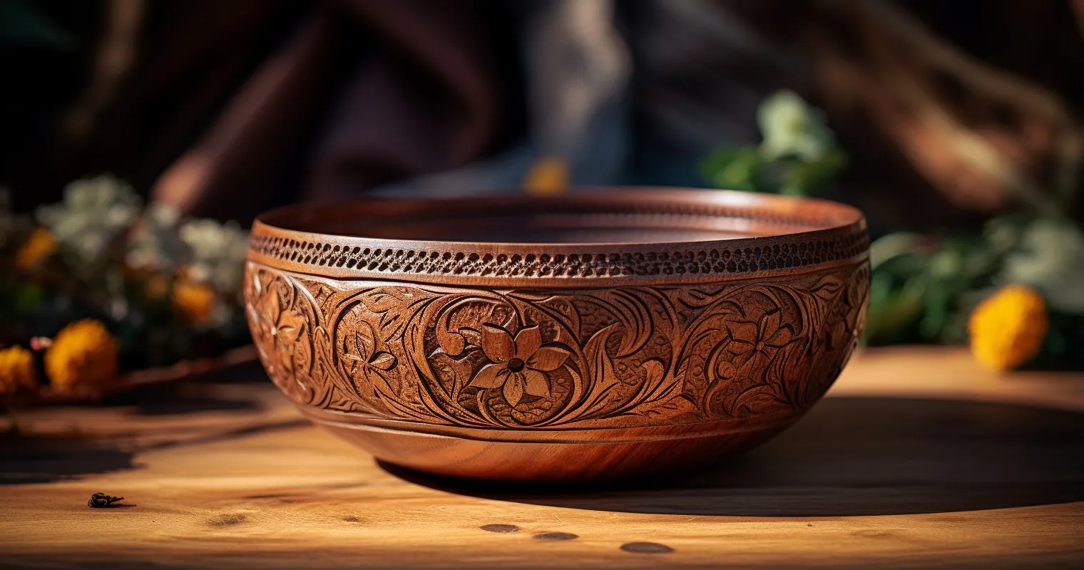 Artisan's Pride Decorated Wooden Bowl
