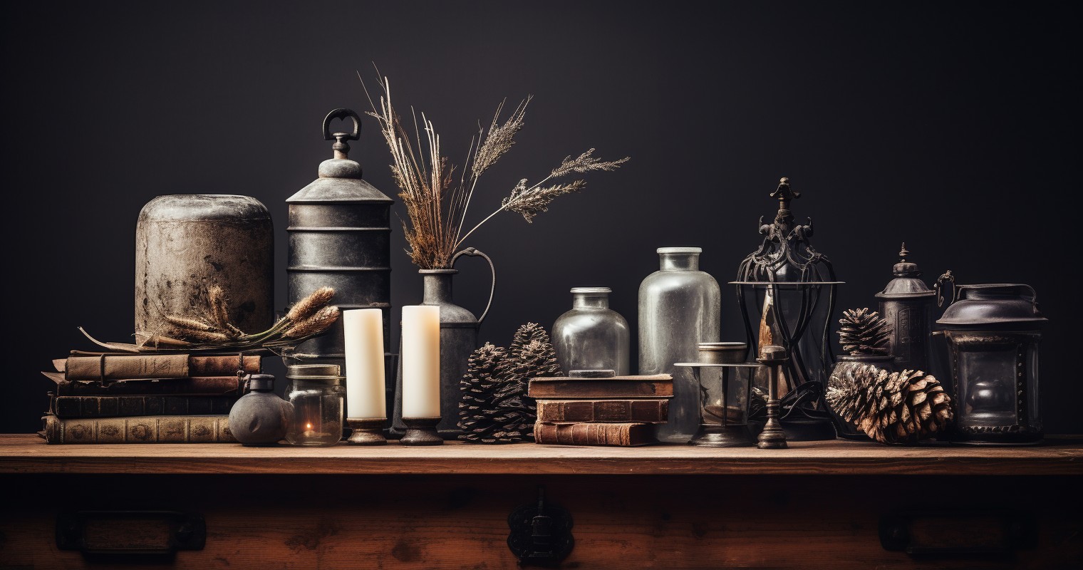 Artistic Arrangement Of Vintage And Modern Decor