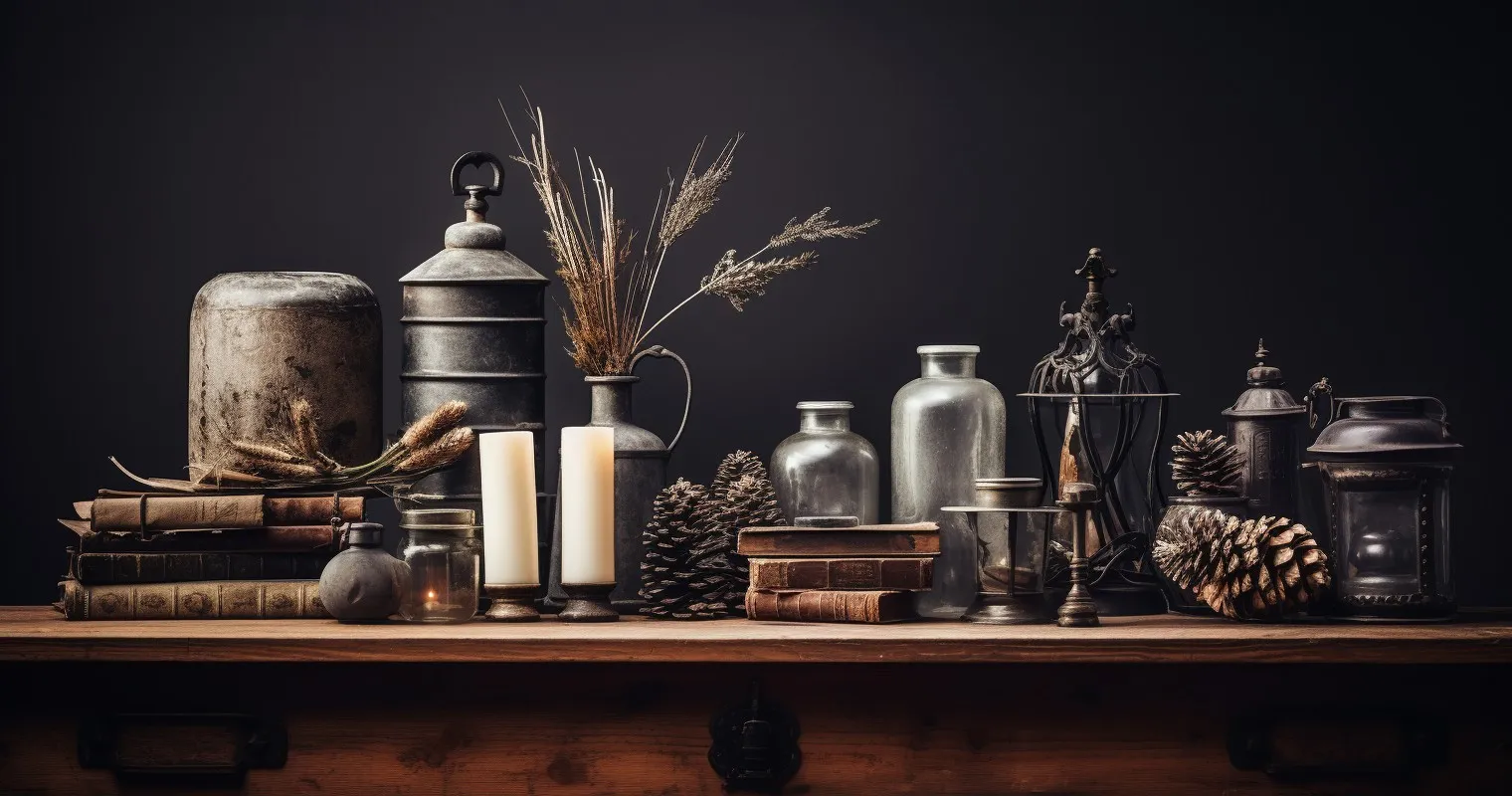 Artistic Arrangement Of Vintage And Modern Decor