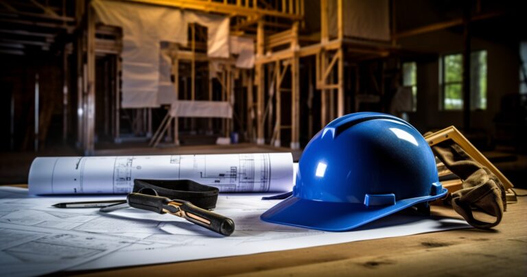 Blueprint and Hard Hat