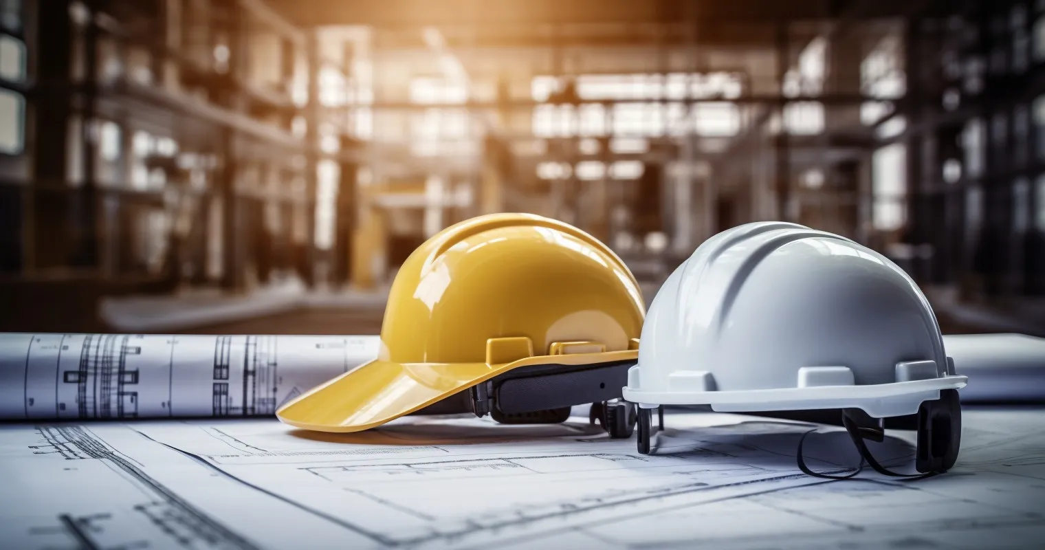 Blueprint and Hard Hat
