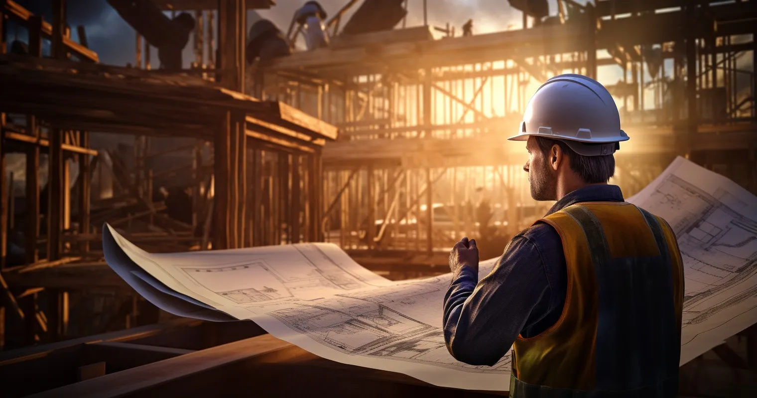 Blueprint and Hard Hat