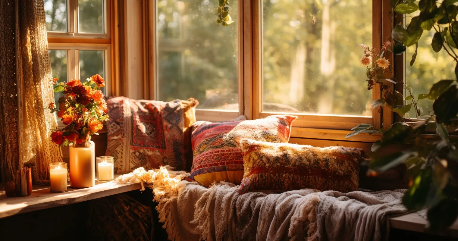 Boho textiles macrame curtains