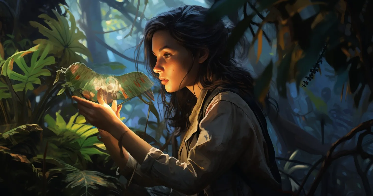 Botanist Discovering Exotic Plant Species